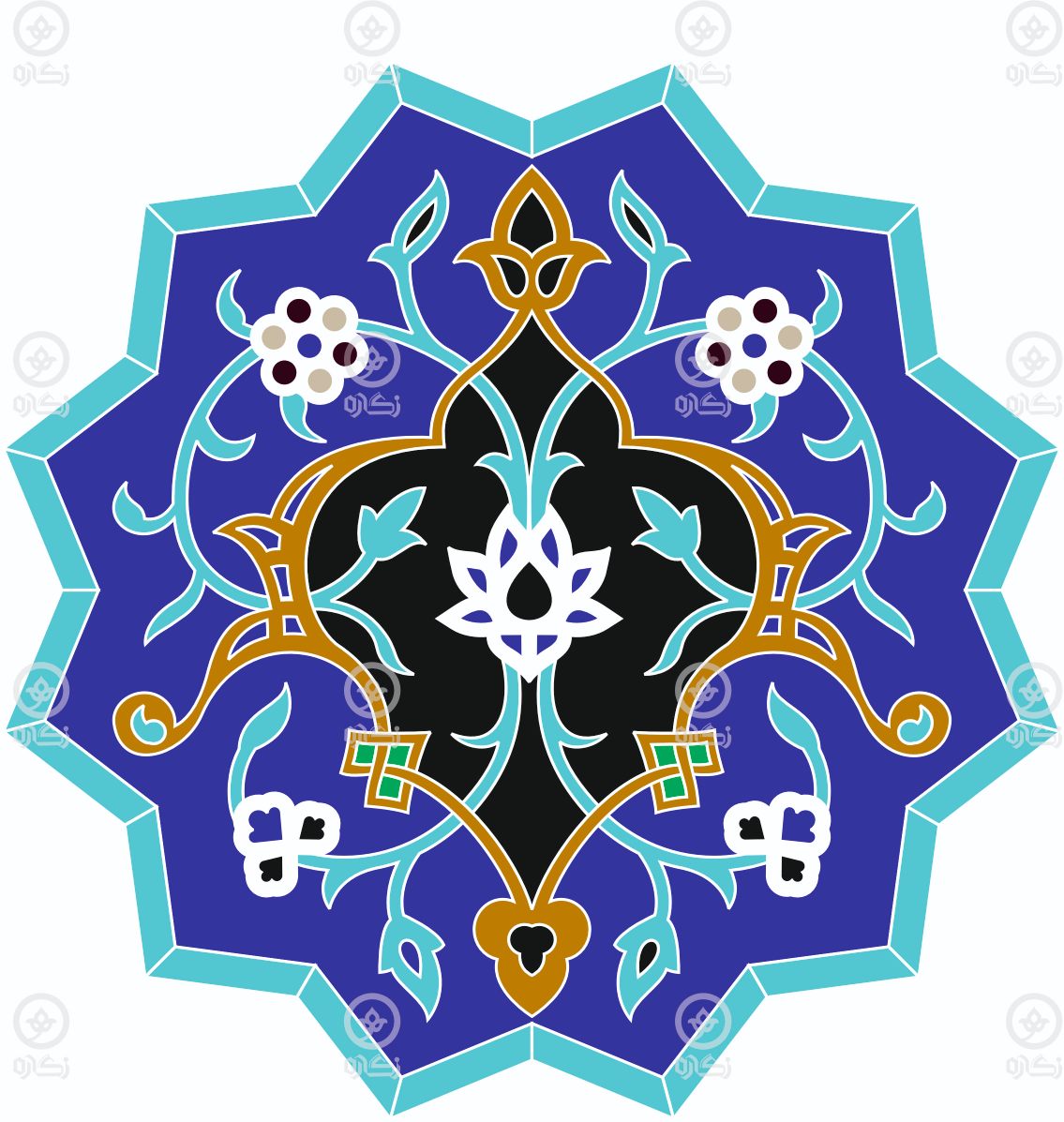 فایل طرح کاشی شماره 22 لایه باز با فرمت کورل و ایلاستریتور